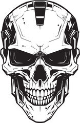 Black Mech Skull Concept Vector Skull Shadow Frame