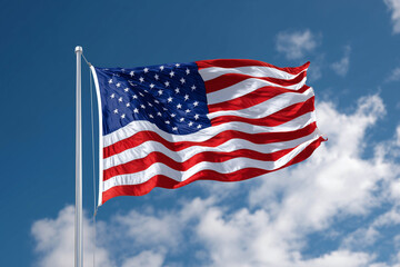 Obraz premium American Flag - High Resolution American Flag on a Pole Against a