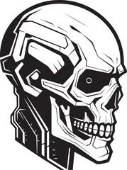 Dark SkullBot Frame Mark Cyber Skull Industrial Badge