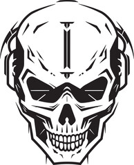 Futuristic Skull Machine Mark Vector Skull Shadow Identity