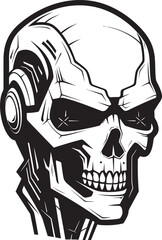 Cyber Skull Frame Badge Logo SkullBot Identity Tech Emblem