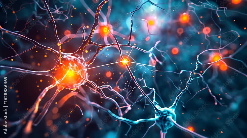 Poster neurons' network: a visually stunning representation of the complex network of neurons, illustrating