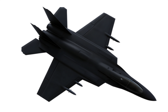 Stealth fighter jet isolated on a transparent background.PNG