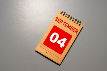 September 4 Displayed on Wooden Calendar, Perfect for Date Highlight,