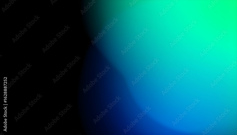 Poster abstract teal and blue gradient background with a sharp black edge.