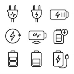 Process status symbol portable modern icon speed charge vector bar icons charging