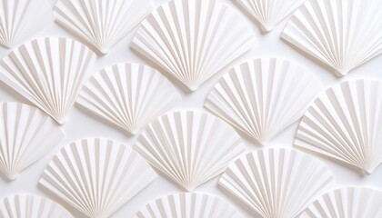 White Paper Fans Patterned Background