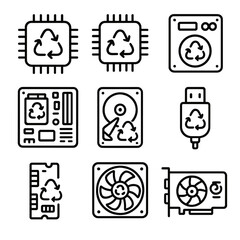 Microchip ram cooling power card component stick vector icon icons motherboard electronic