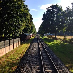Fototapeta premium Train tracks through trees