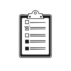 Checklist on Clipboard with Marked Item and Empty Boxes Illustration