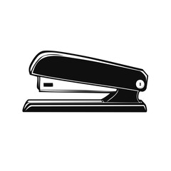 Simple Monochrome Stapler Illustration Black and White Office Supply Stationary Isolated