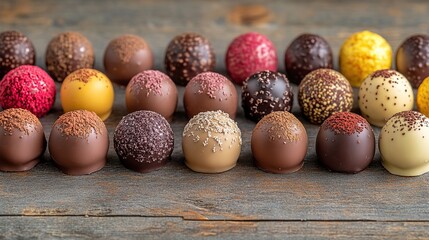 Obraz premium Assorted gourmet chocolate truffles