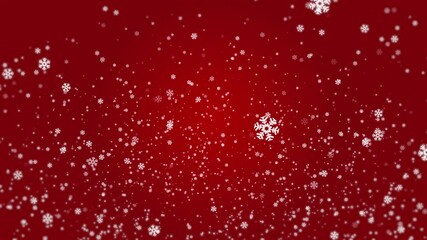 Beautiful snowflakes gently falling on a vibrant red background during the holiday season - Powered by Adobe