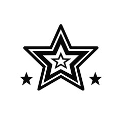 Obraz premium Black and White Star Shape Designs on White Background