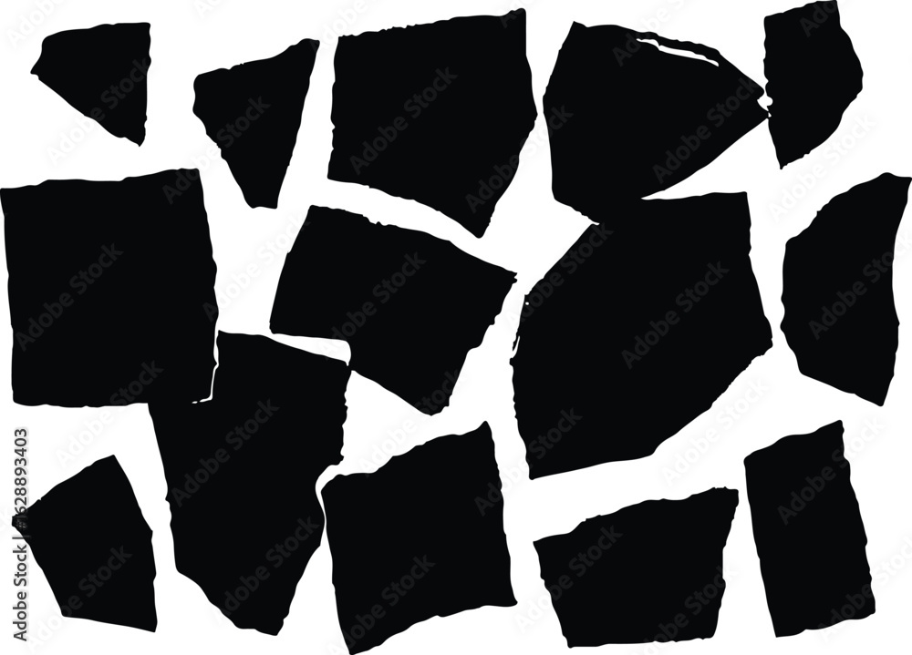 Poster abstract black shards scattered on a transparent background isolated on transparent background