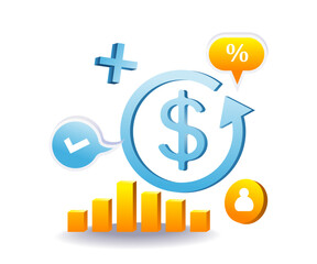 Business revenue growth data graph.eps