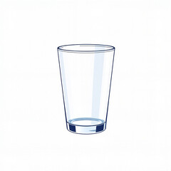 Empty glass on white background waiting for a drink or liquid