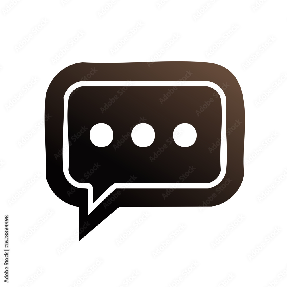 Poster speech bubble icon with three dots indicating active messaging or typing