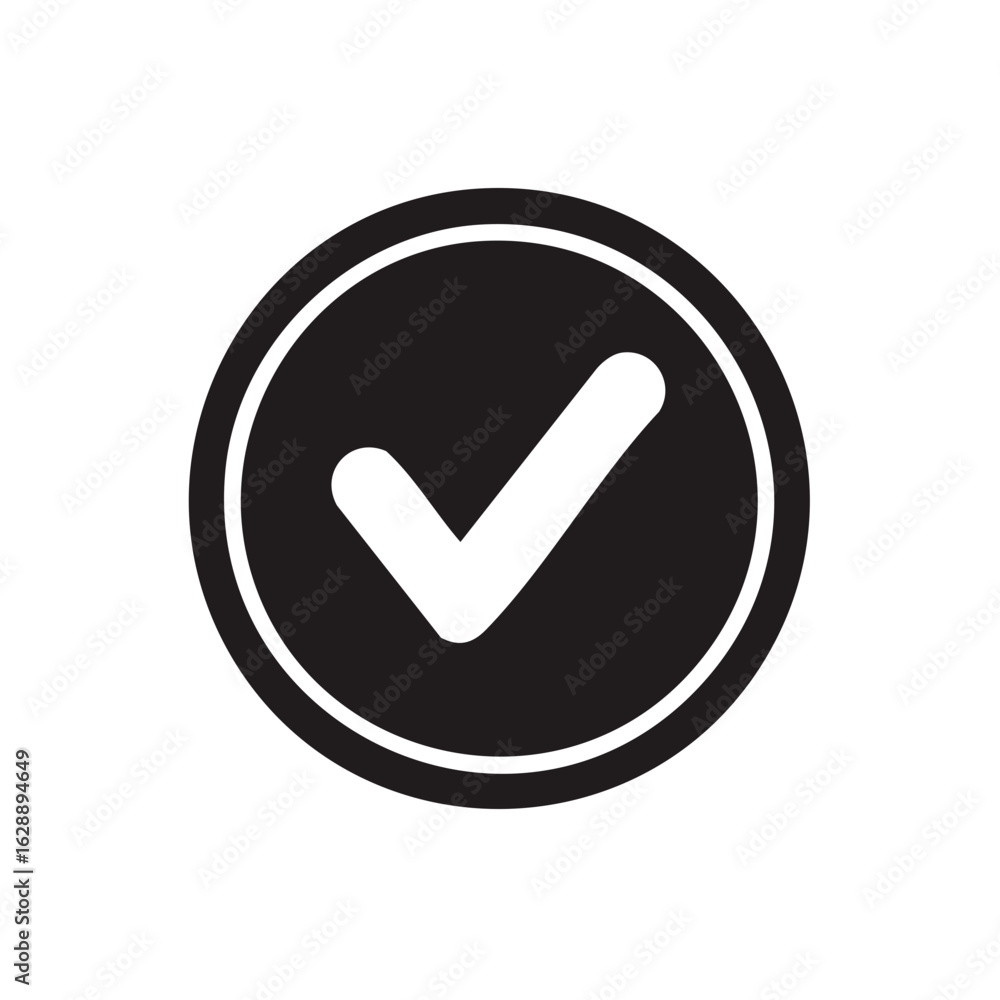 Poster isolated checkmark icon vector image showing acceptance and approval in a clear graphic design for g