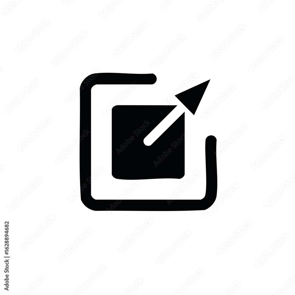 Poster share icon with arrow pointing out of the frame