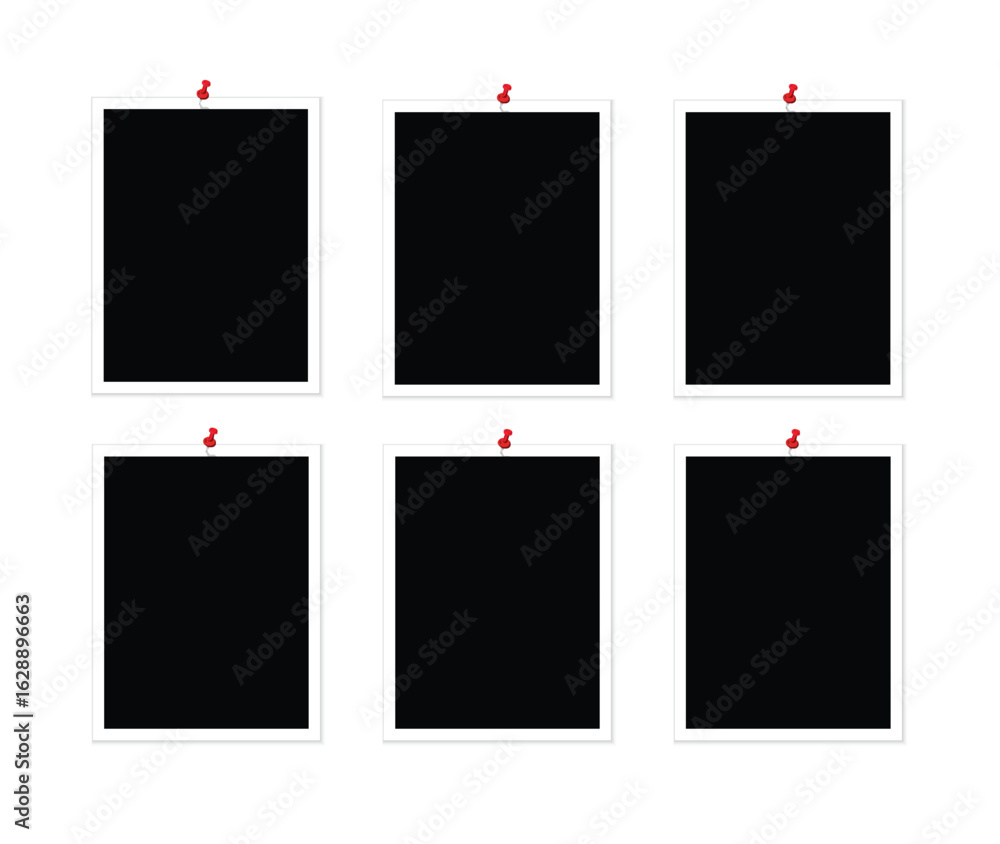 Poster wall display of multiple photo frames in collage style can be used for interior design presentation