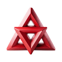 Red Geometric Shape Isolated on Transparent Background for Design Use