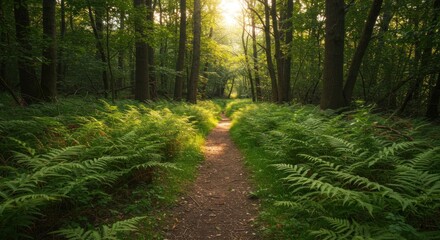 Obraz premium Sunlit Forest Path