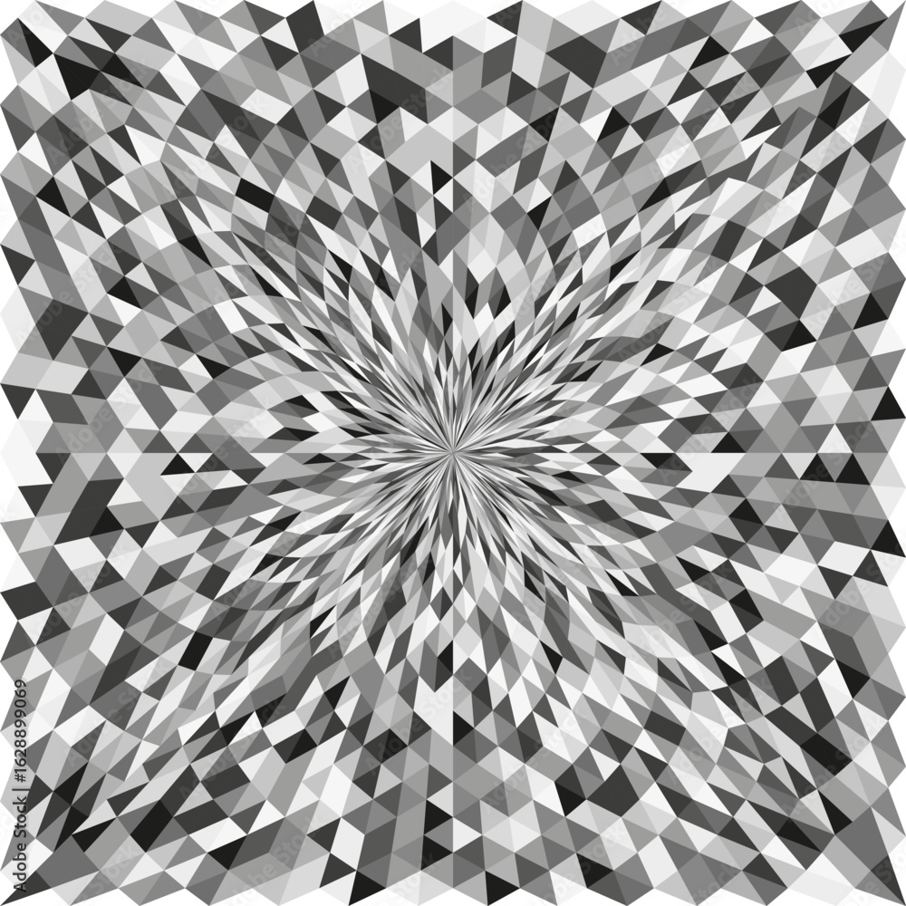 Poster radial burst pattern. abstract optical background. grayscale geometric illustration. vector radiatin