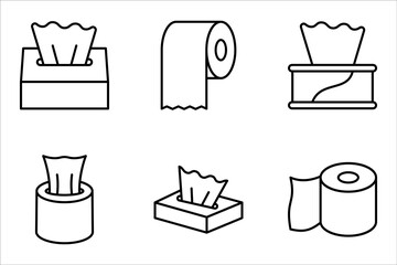 tissue box icon set, vector illustration on white background.
