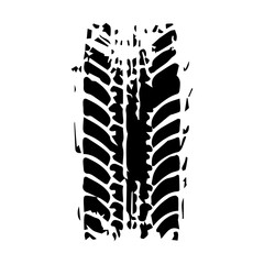 Grunge track, tires stamps. Wheel braking marks, car or motorcycle tread, motorsport, racing.