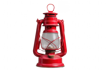 Red lantern with a gas tank on a white background, png, transparent