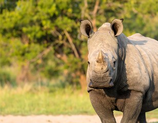 Rhino in African savanna