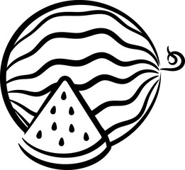 watermelon outline slice