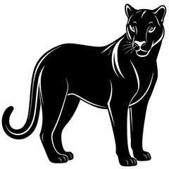 Cougar in a Confident Stance | Vector Animal Silhouette