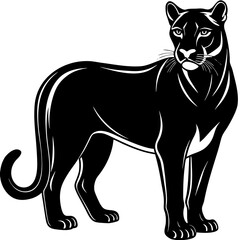 Elegant Cougar Profile | Wild Cat Vector Illustration