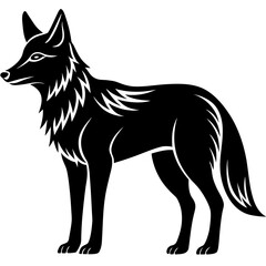 Vibrant Coyote Vector | Wild Canine Silhouette