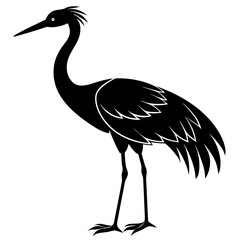 Elegant Crane Silhouette | Bird Vector Art