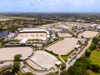 Aerial photo equestrian parks in Wellington Florida