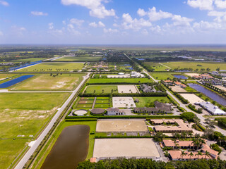 Aerial photo equestrian parks in Wellington Florida