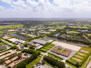 Aerial photo equestrian parks in Wellington Florida