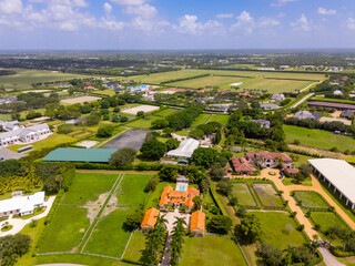 Luxury mansion homes in Wellington Florida shot with a aerial drone