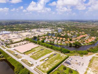 Aerial photo equestrian parks in Wellington Florida