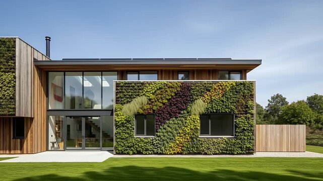 Green Facade Modern Home: Sustainable Architecture