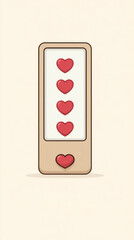 Kindness meter with heart symbols filling up in vertical format for inspirational design