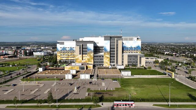 Aerial view of the South Health Campus in Calgary, Alberta.