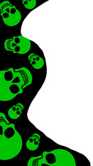 halloween skull frame container border for social media, transparent background