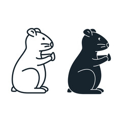 Hamster icon set. Vector isolated illustration