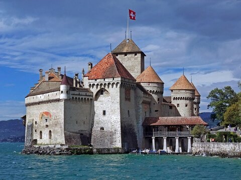 The famous castle in the lake