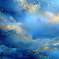 Obraz premium Abstract Cloudscape with Glowing Particle Lights