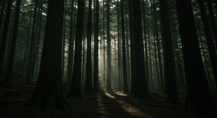 Fototapeta premium Misty forest path